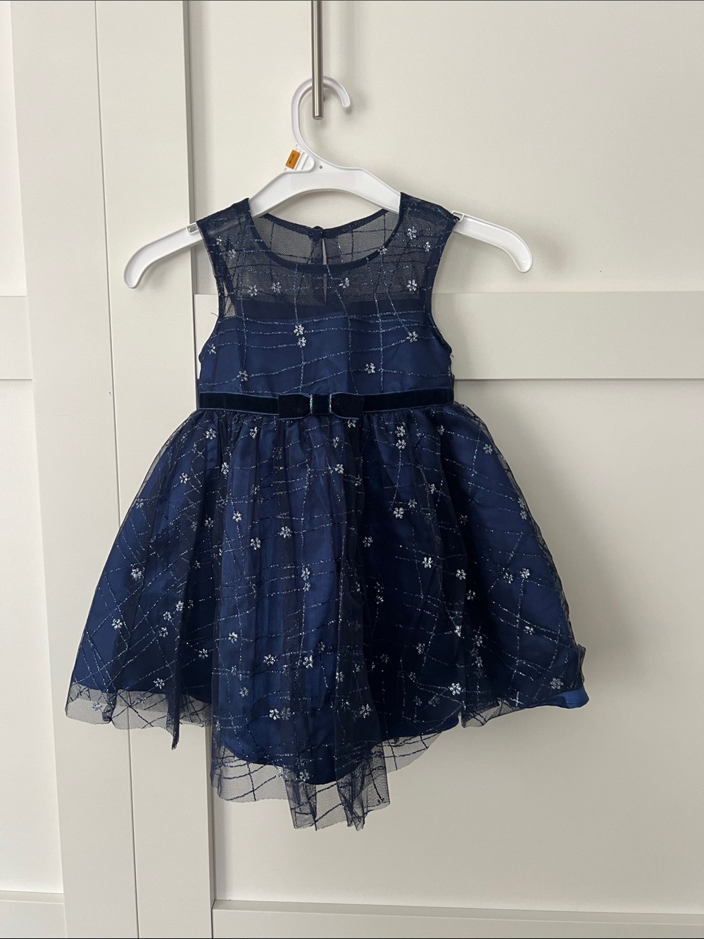 Jona Michelle Navy Sparkle Tulle Dress navy blue size 2t